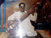 Mushtaq Ali Khan playing the Surbahar Mushtaq Ali Khan playing the Surbahar